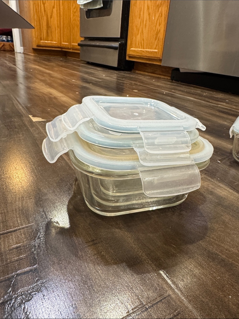 Clear Glass Airtight Food Storage Containers with Light Blue Seals (Set of 6) - Picture 6 of 6